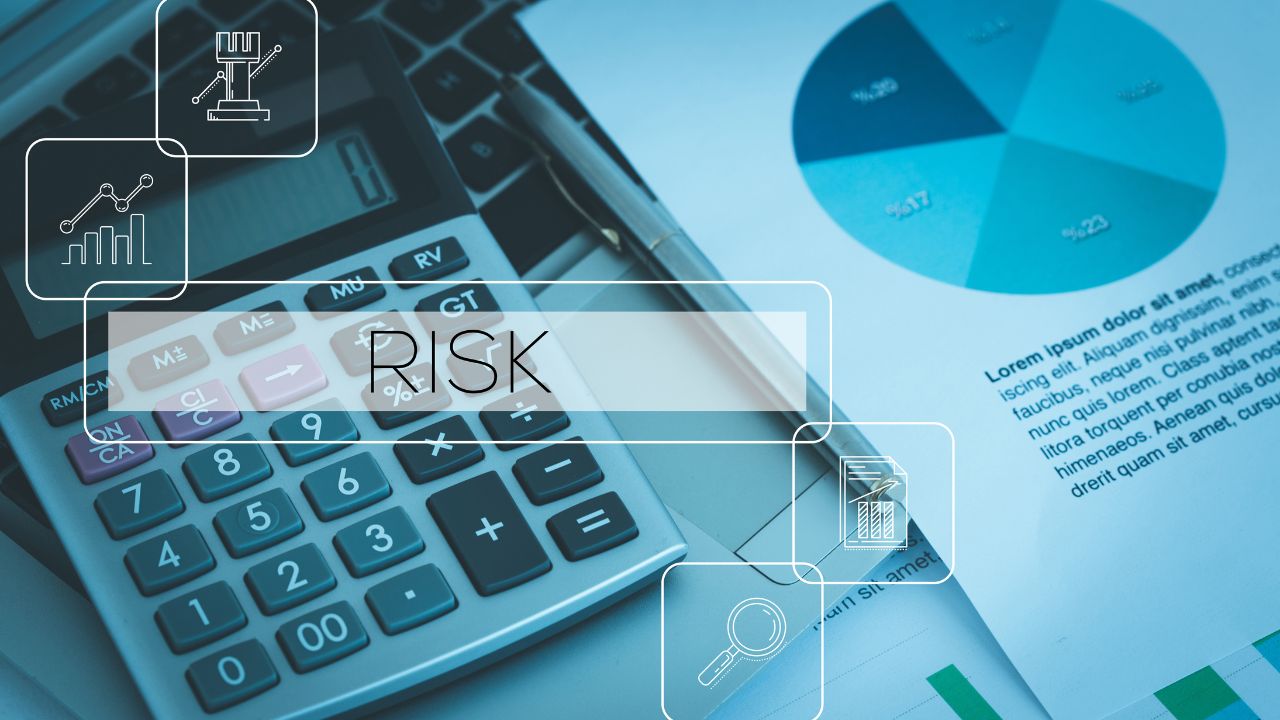 Calculator and financial charts overlaid with “RISK” iconography, indicating hidden business risks from unregulated AI tools. Calculator and financial charts overlaid with “RISK” iconography, indicating hidden business risks from unregulated AI tools.