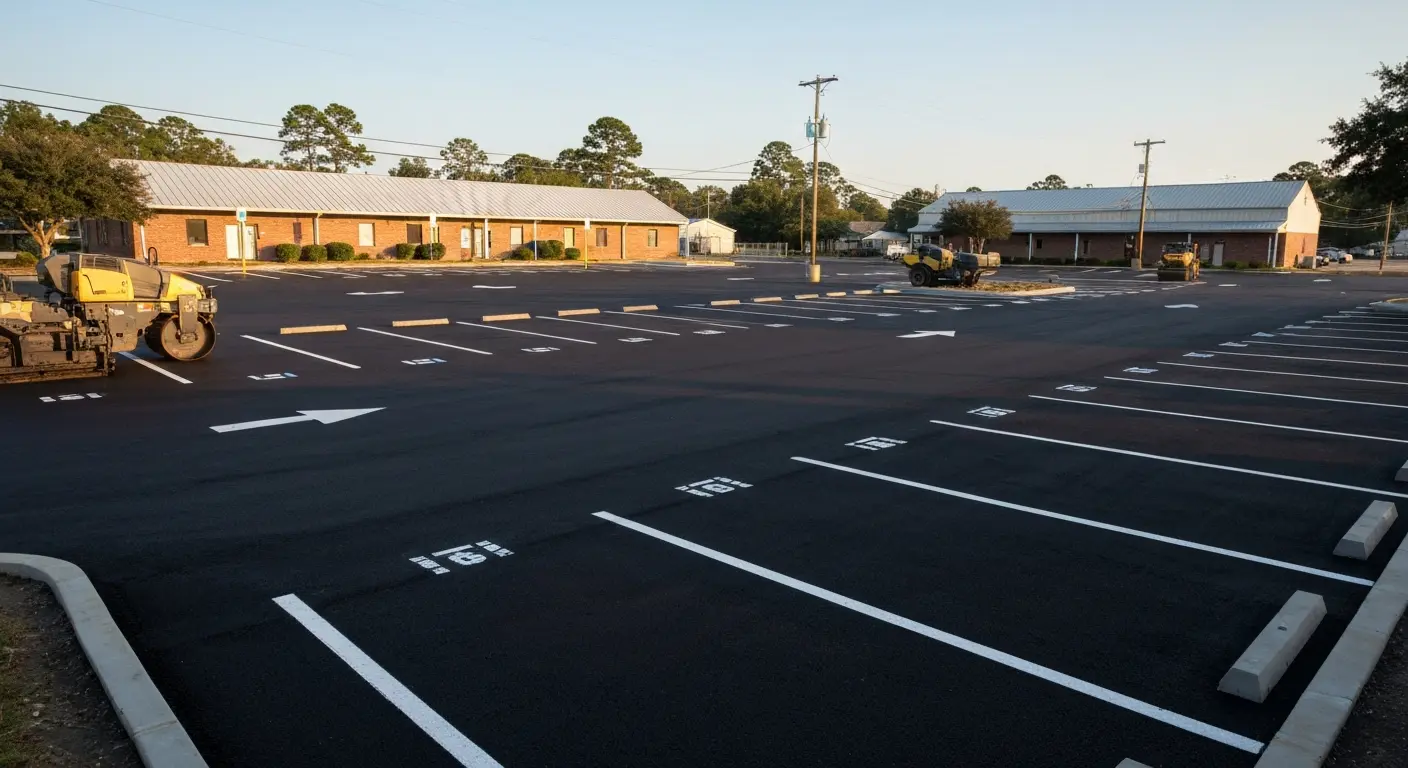 Commercial parking lot paving