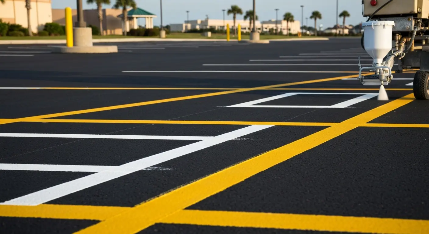 Parking lot striping