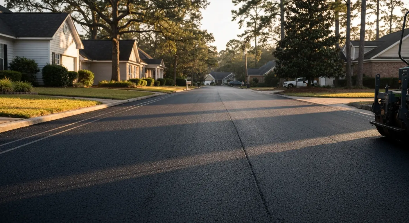 New asphalt paving in Saraland