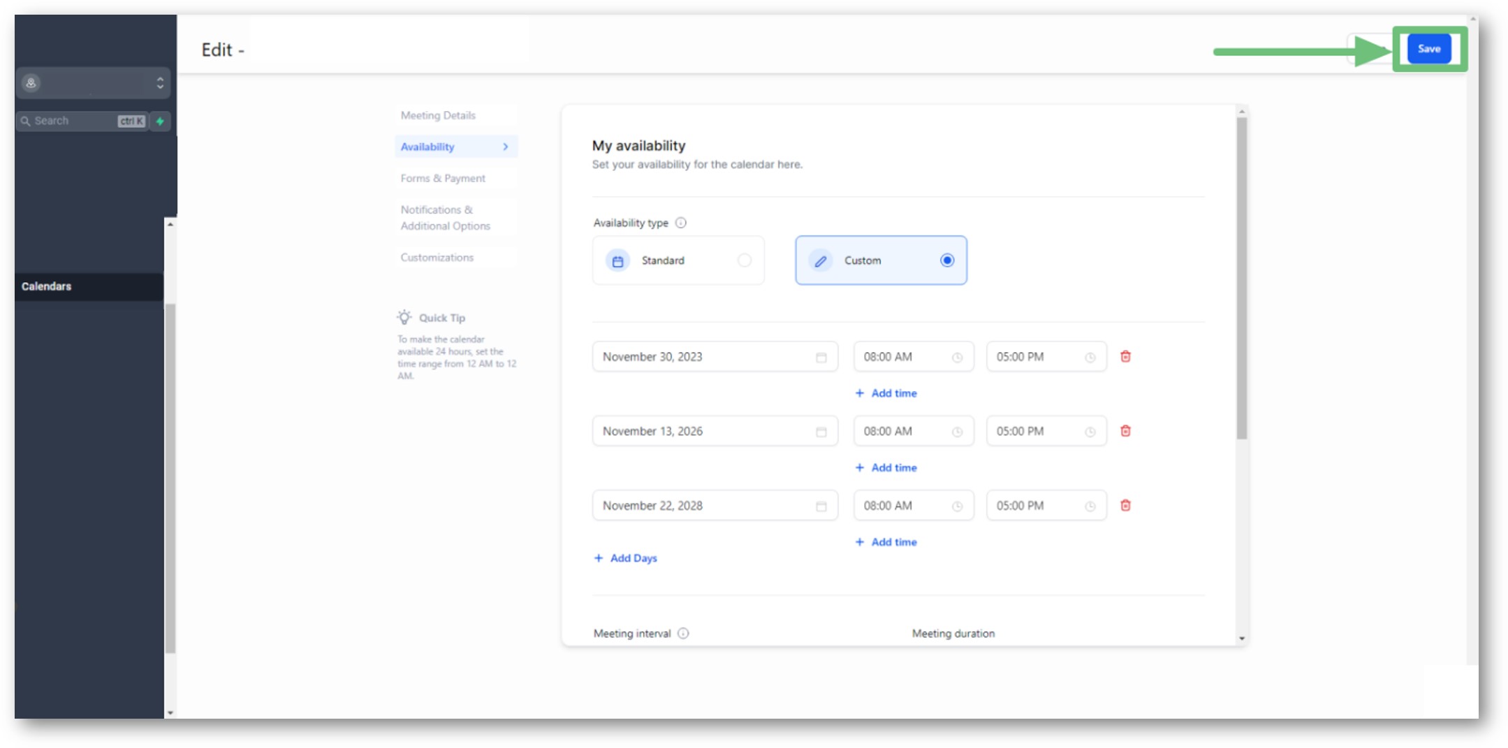 Auto Forward on Calendars to Find the Next Open Slot Auto Forward on Calendars to Find the Next Open Slot