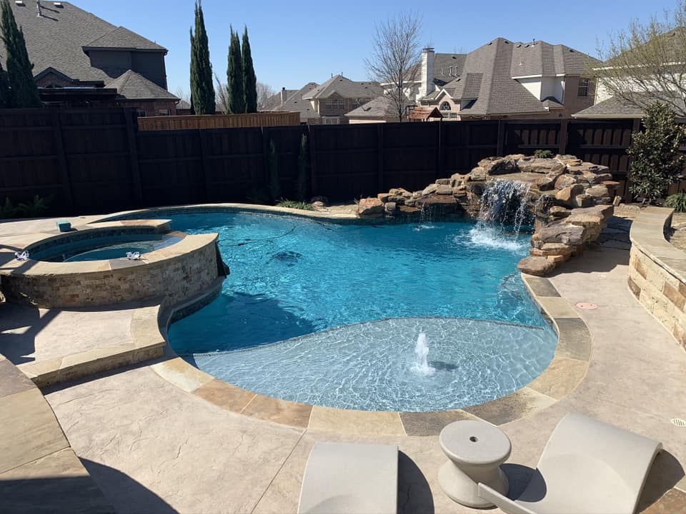 pool with waterfall pool with waterfall