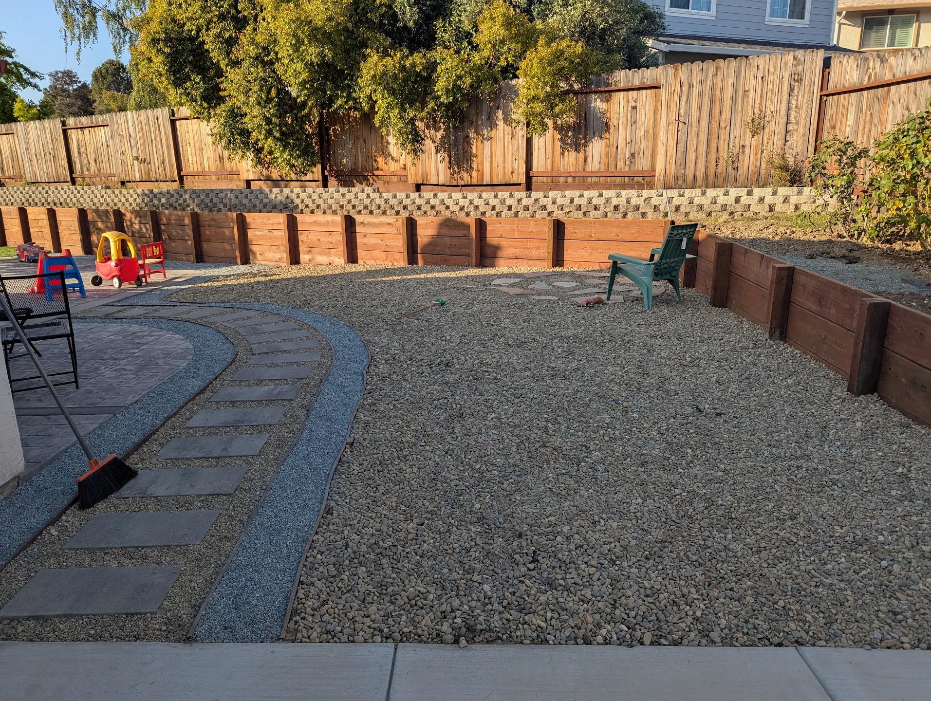 Completed turf and patio
