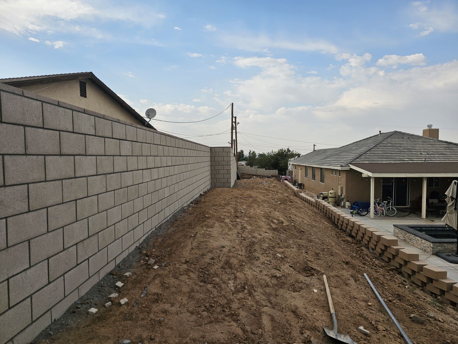 block wall project in apple valley