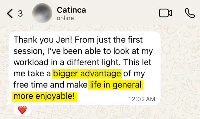 Catinca's testimonial