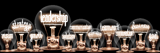 Light Bulbs with Leadership Concept By EtiAmmos words above light bulbs from left to right vision, strategy, growth, leadership, solution, communication, performance, teamwork, innovation, business, goal