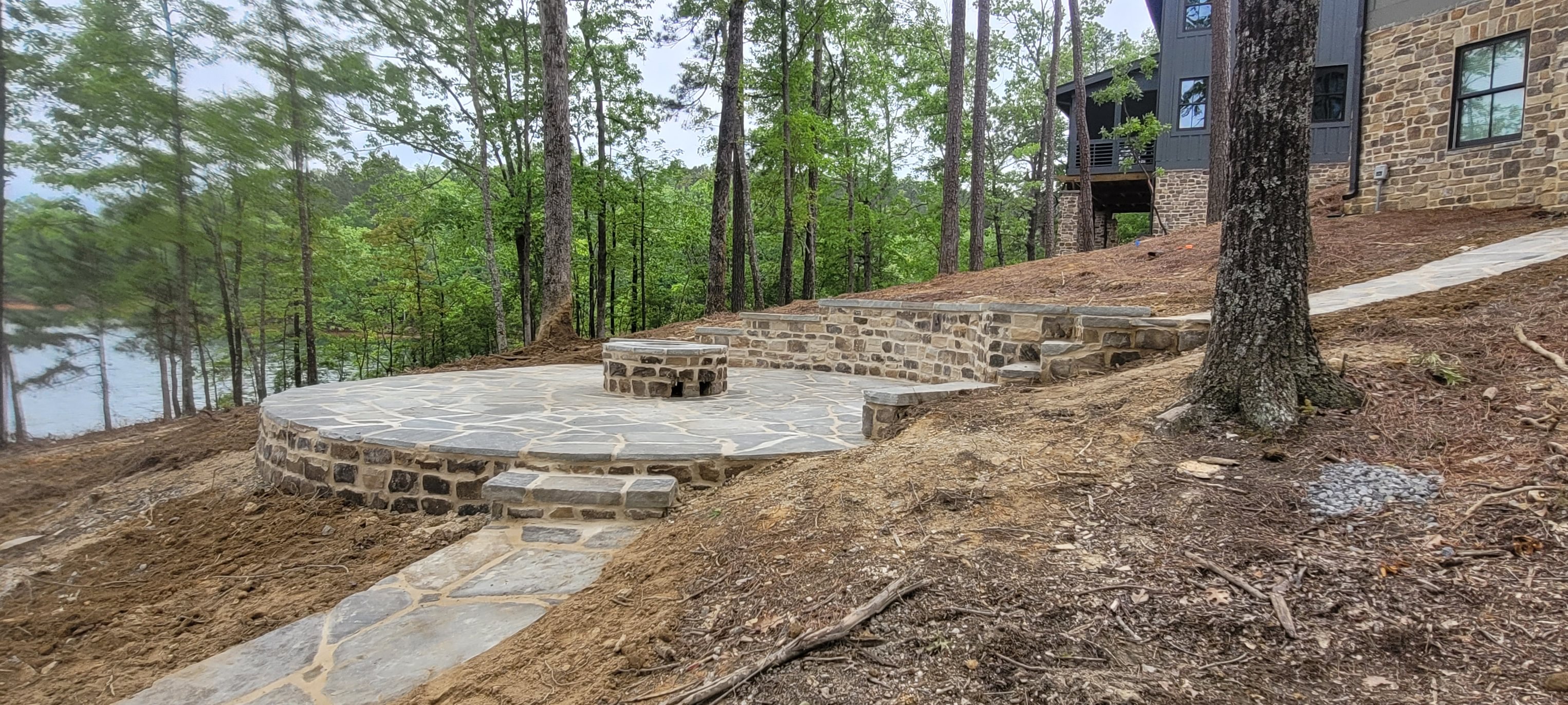 outdoor fire pit installation