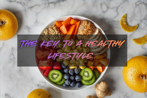 Colorful, nutrient-rich plate of whole foods representing a healthy lifestyle. Colorful, nutrient-rich plate of whole foods representing a healthy lifestyle.