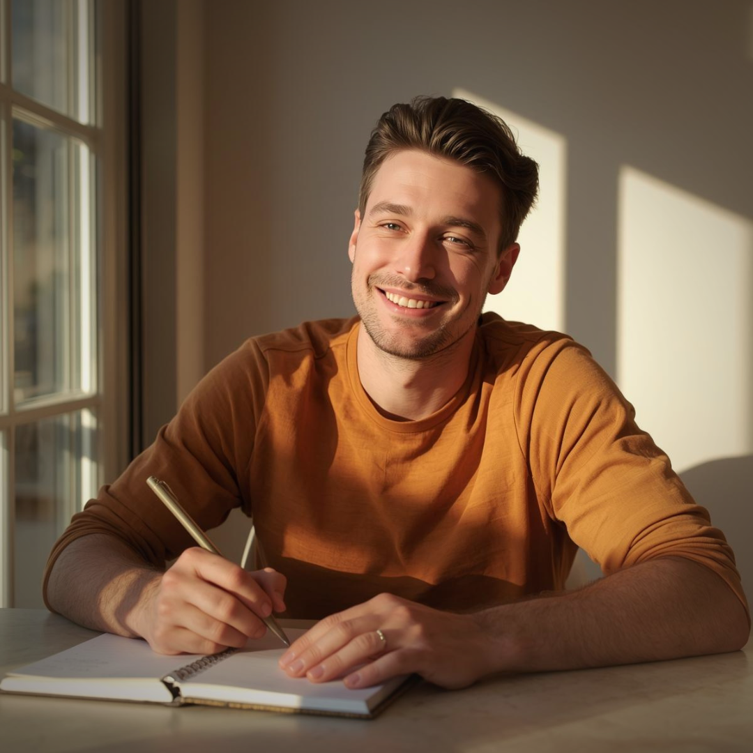 Person journaling daily health habits in a planner, practicing consistency and reflection. Person journaling daily health habits in a planner, practicing consistency and reflection.