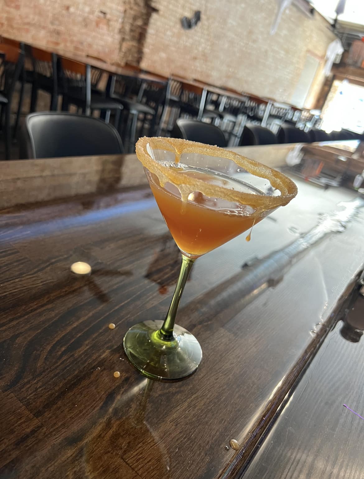 A martini with a flavored rim