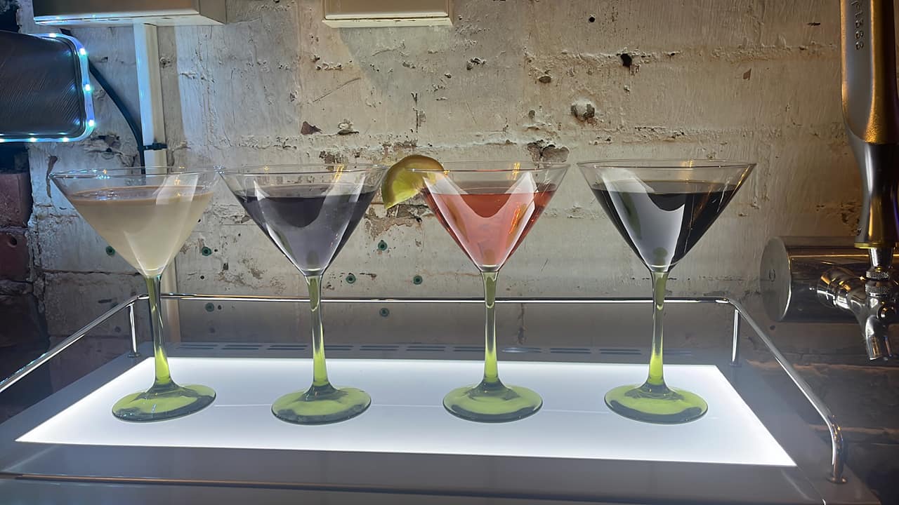 A craft martini flight