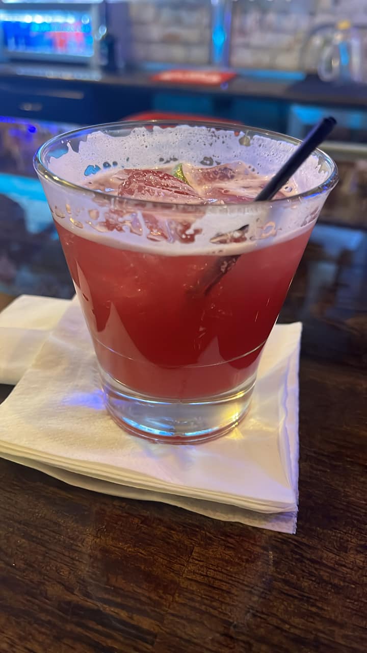 A fruity craft cocktail