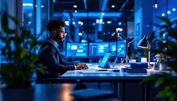 Diverse students collaborating around a table with laptops in a university or modern educational setting, symbolizing investment in next-generation training.