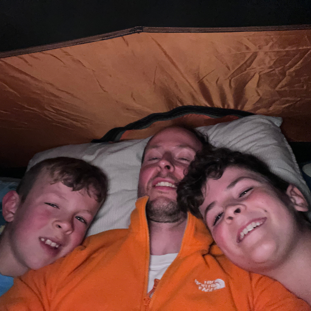 sleeping in tent