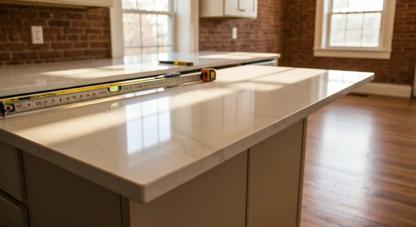Quartz countertop installation