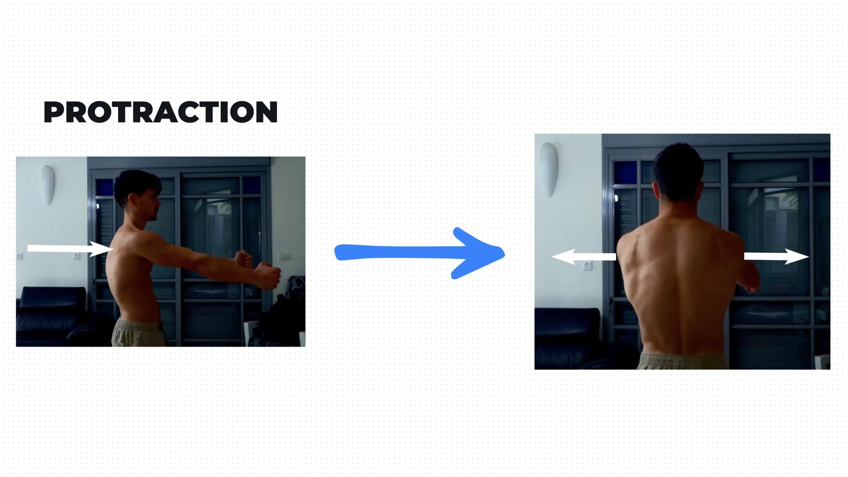 Athlete demonstrating scapular protraction by rounding the upper back in a straddle planche hold. Athlete demonstrating scapular protraction by rounding the upper back in a straddle planche hold.