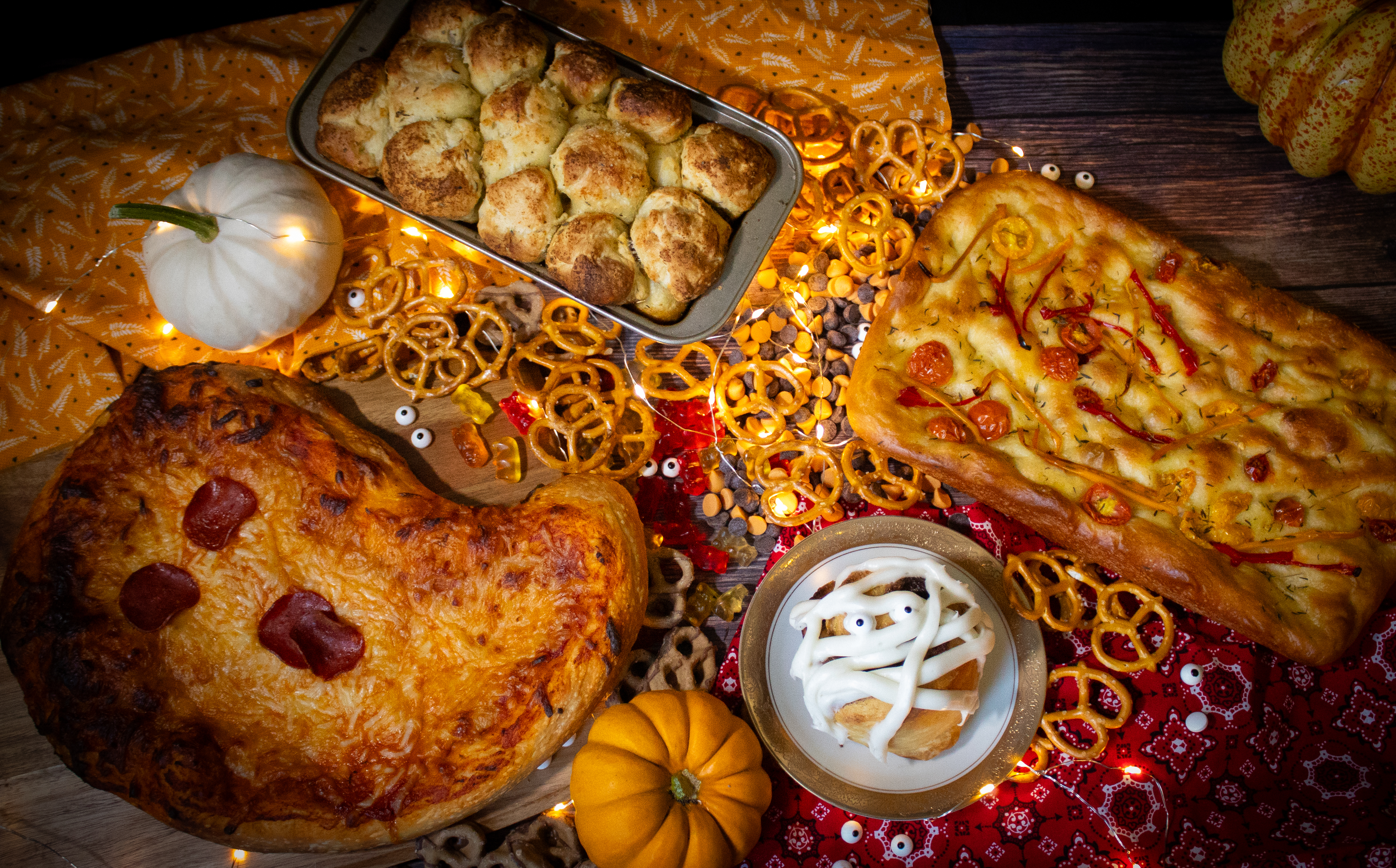 party table full of spooky treats