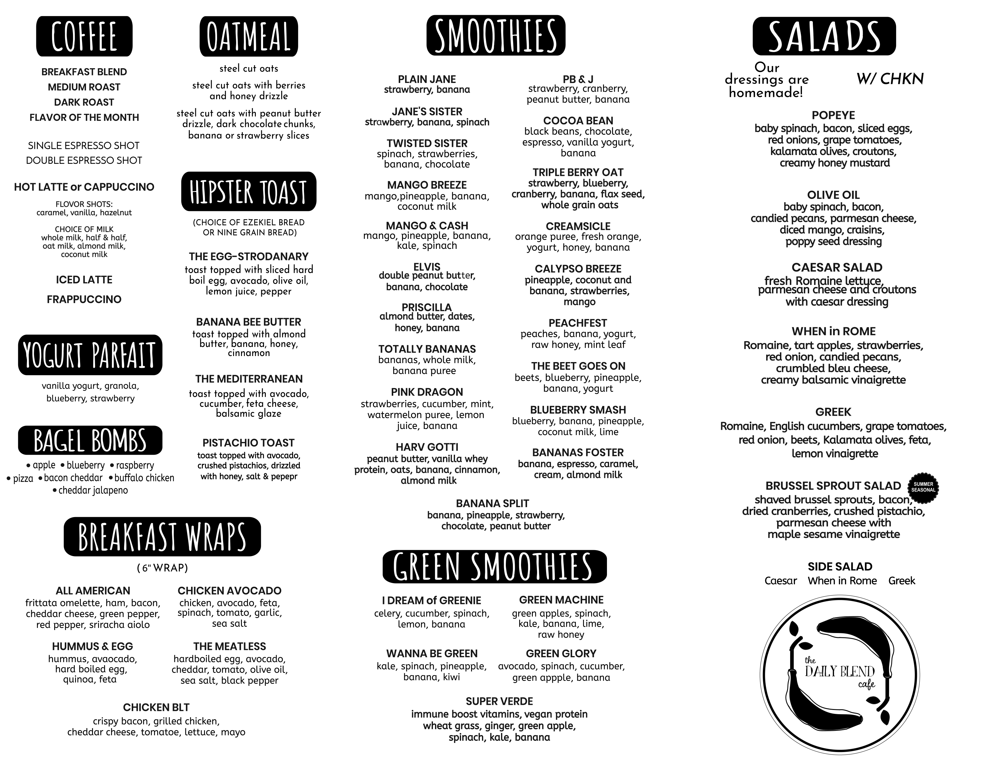 Daily Blend Cafe Washington Township Michigan Menu page 2