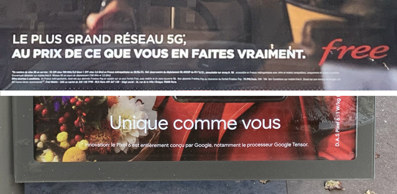 Les bases lines des campagnes Free et Google : Le plus grand réseau 5G au prix de ce que vous en faites vraiment + Unique comme vous. Les bases lines des campagnes Free et Google : Le plus grand réseau 5G au prix de ce que vous en faites vraiment + Unique comme vous.
