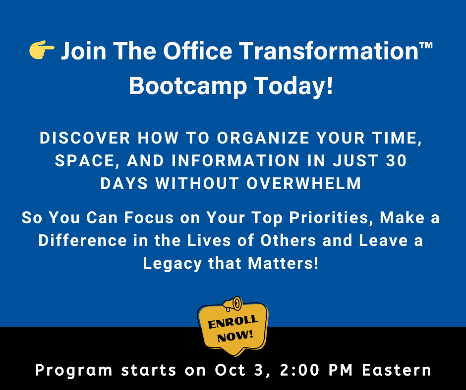 DISCOVER HOW TO ORGANIZE YOUR TIME, SPACE, AND INFORMATION IN JUST 30 DAYS WITHOUT OVERWHELM