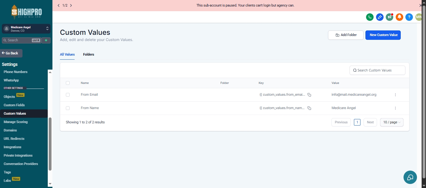 Custom Values Custom Values