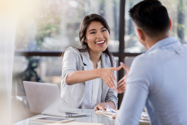 A candidate getting a job interview