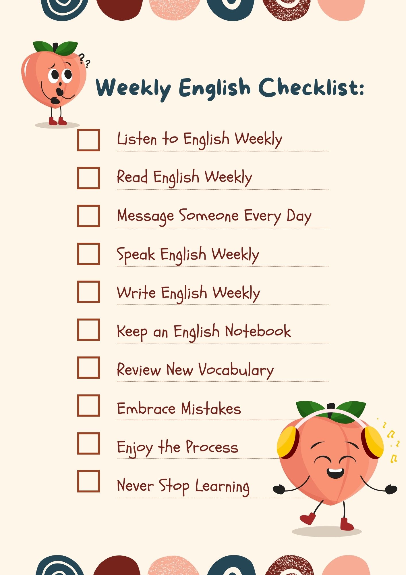 Weekly English Study Habits for Fluency