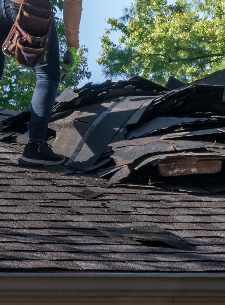 an expert contractor doing a repair on a roof