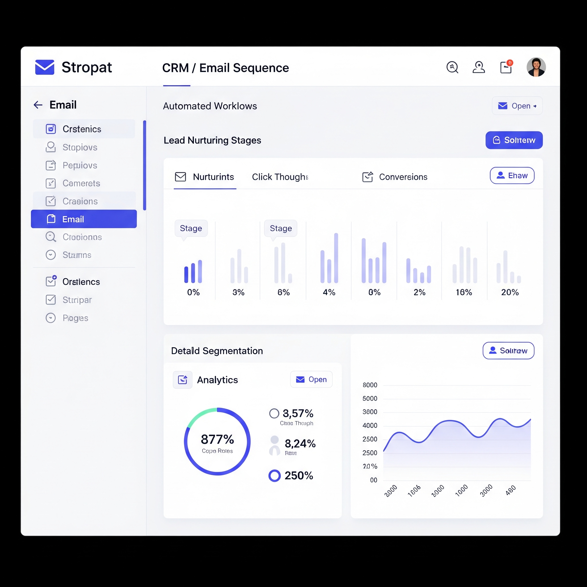 "Automated email and CRM dashboard for lead nurturing"