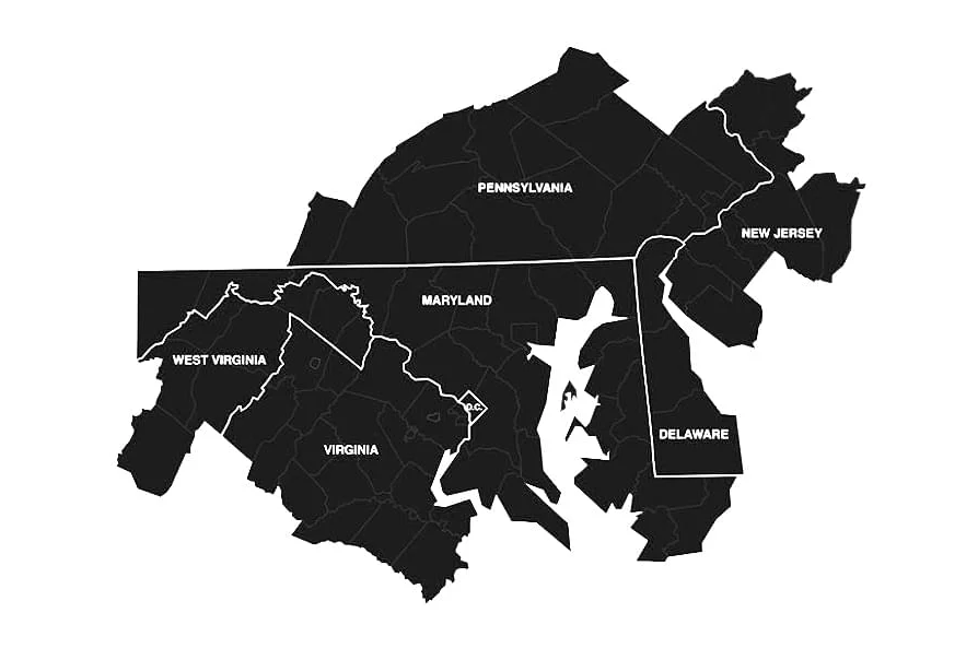 MidAtlantic Region Map