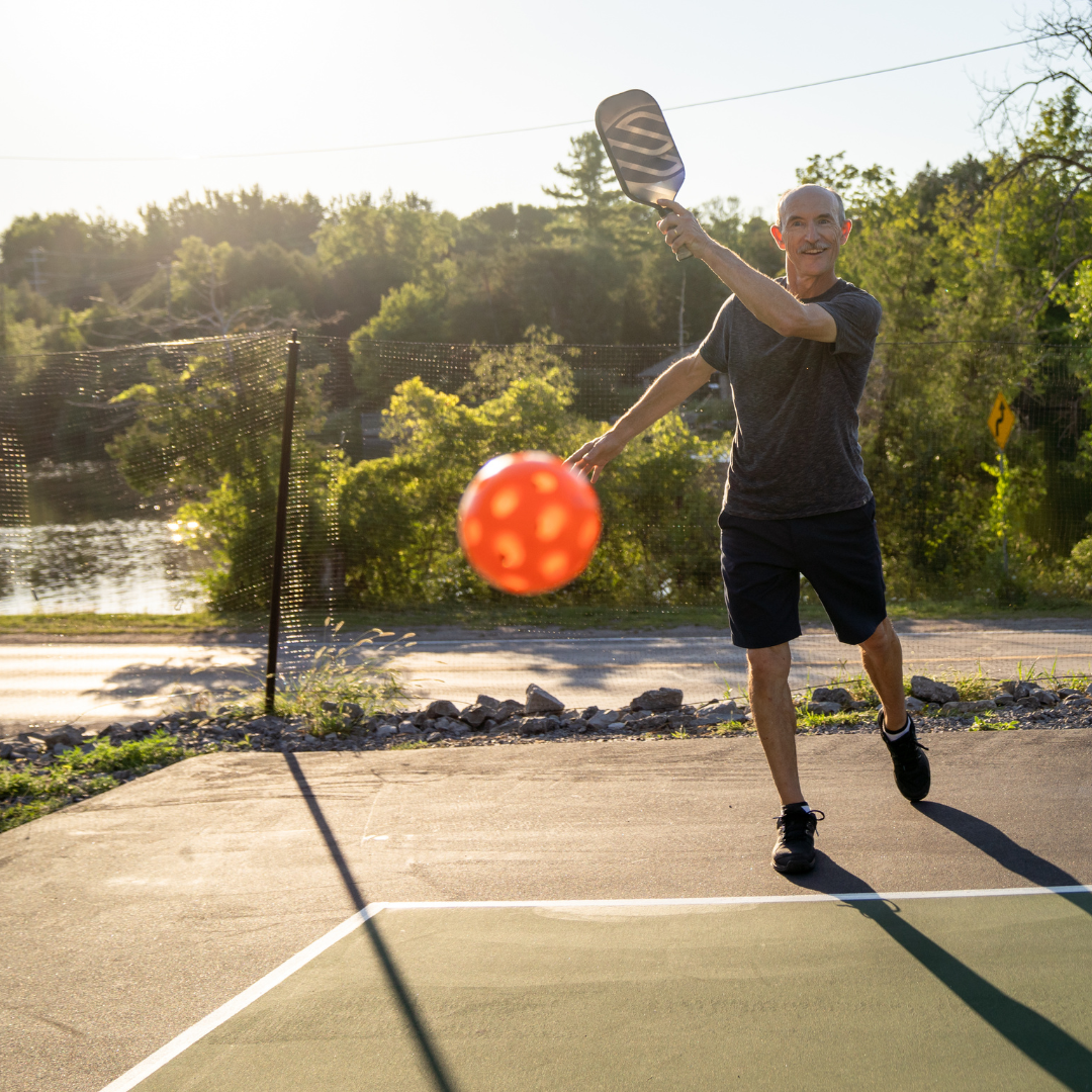 Man playing pickleball