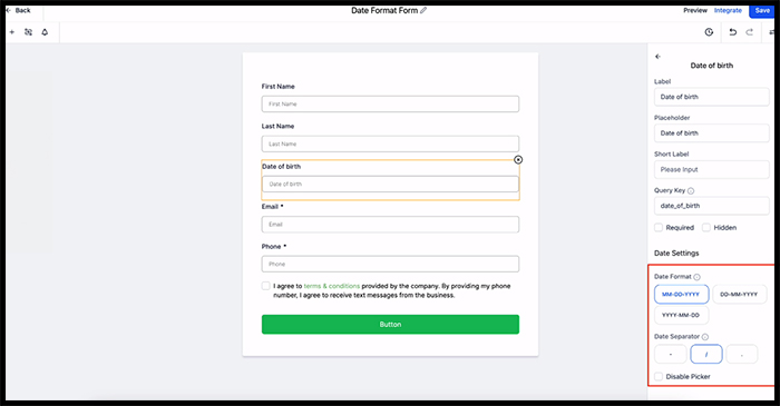 Choose Date Format Choose Date Format