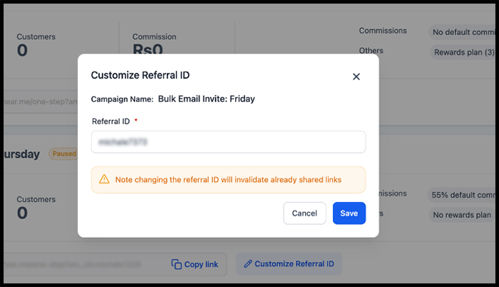 Customizable Referral ID