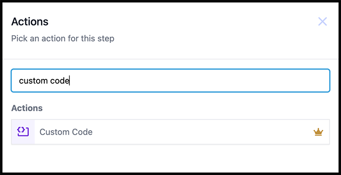 Select Custom Code