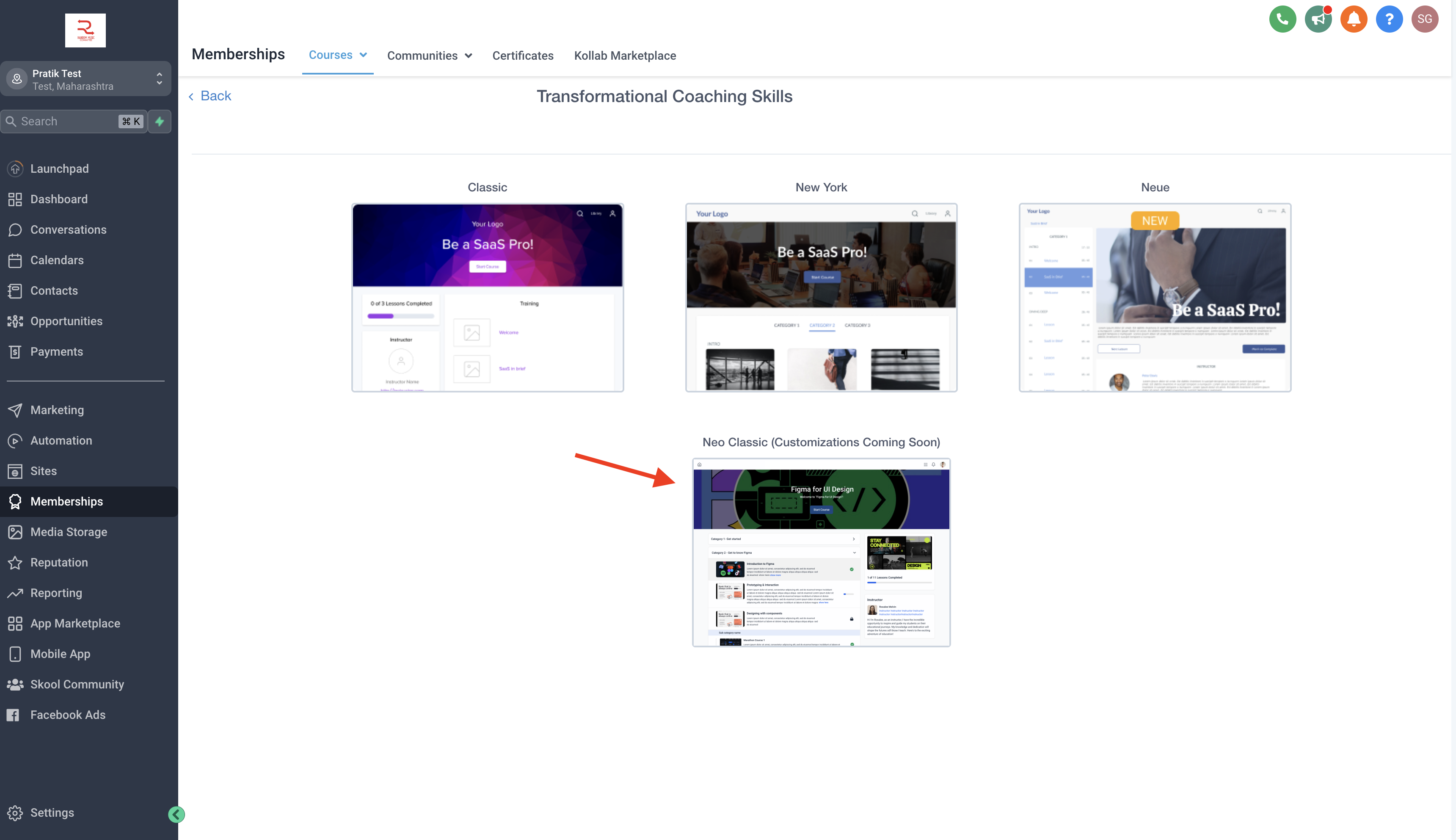 Membership: New Course Theme – Neo Classic 1 Membership: New Course Theme – Neo Classic 1