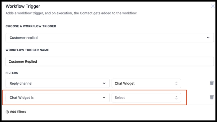Filter by Chat Widget