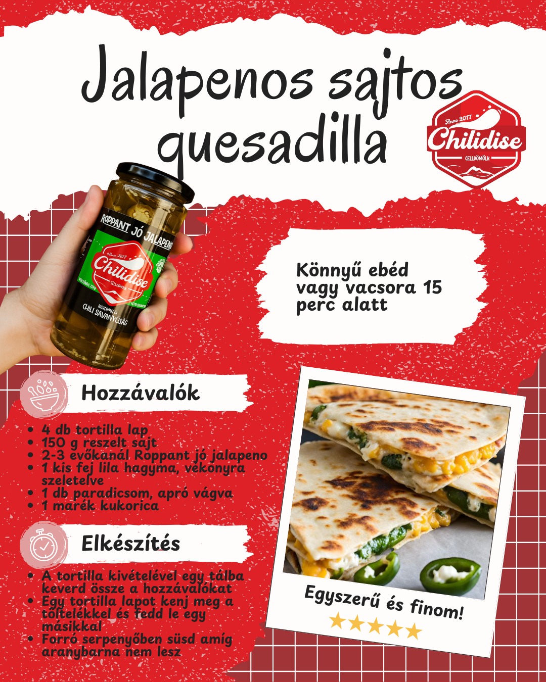 Jalapenos sajtos quesadilla