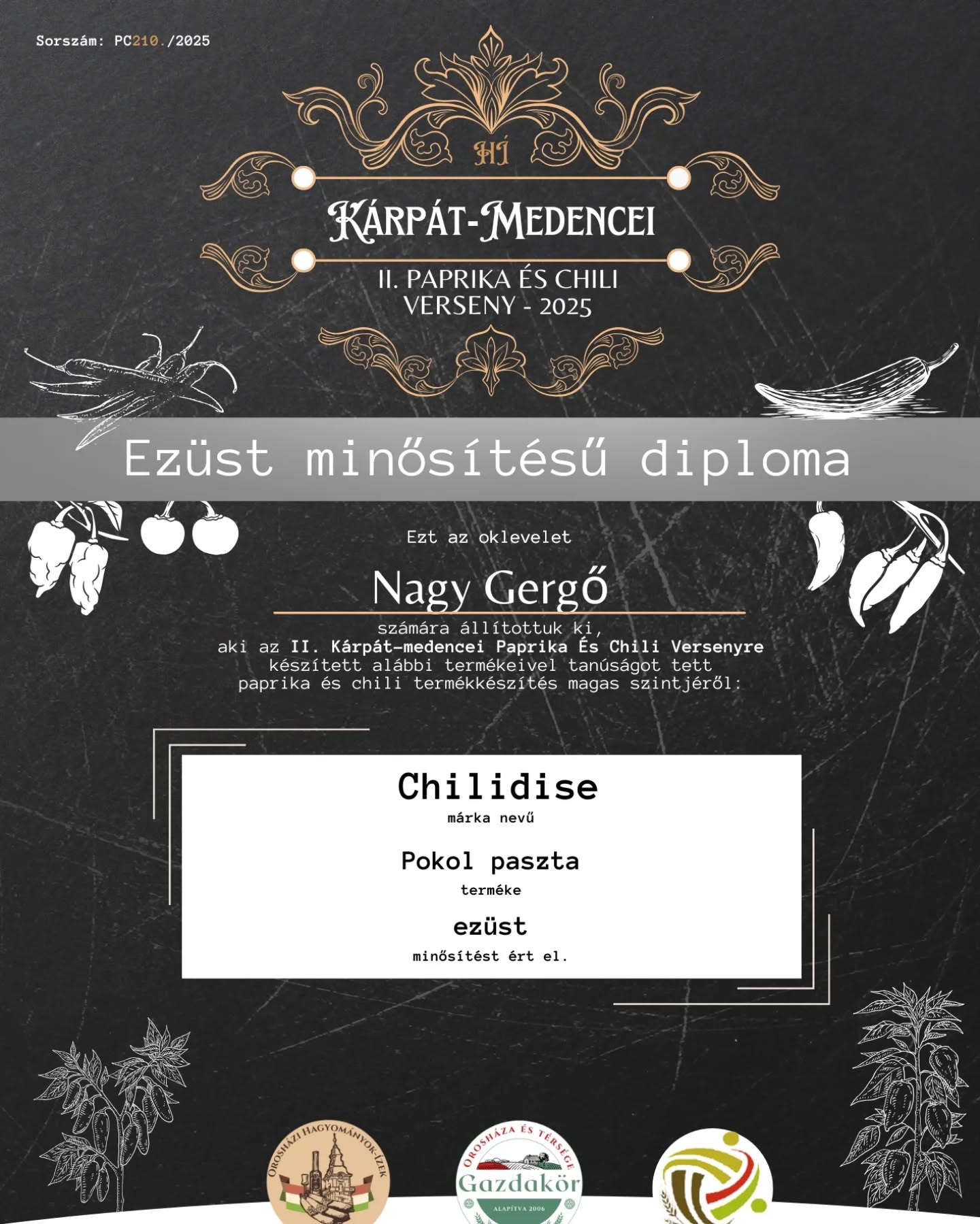 Chili készítményeink taroltak a Kárpát-medencei Chili és Paprika Versenyen!

