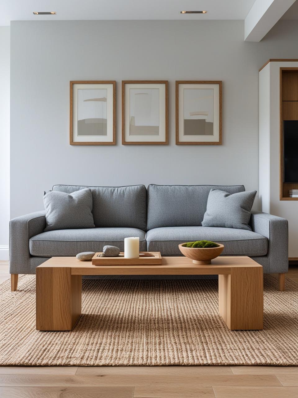Oak Rhythm With A Bench Coffee Table