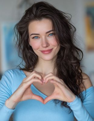 Smiling woman forming heart shape with hands, symbolising self-love, emotional healing, and healthy boundaries set through counselling support and personal growth. Smiling woman forming heart shape with hands, symbolising self-love, emotional healing, and healthy boundaries set through counselling support and personal growth.