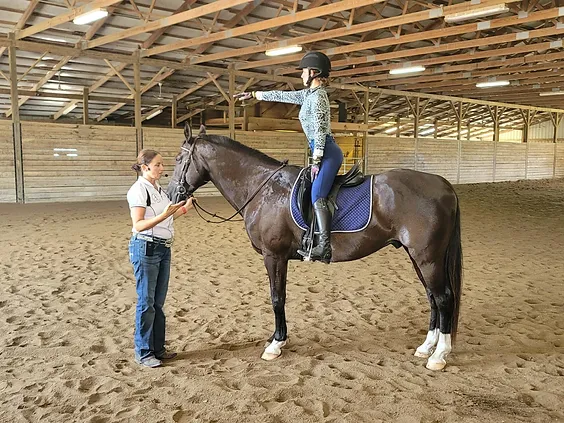 Amy Vanner teaching a Rider Biomechanics Clinic