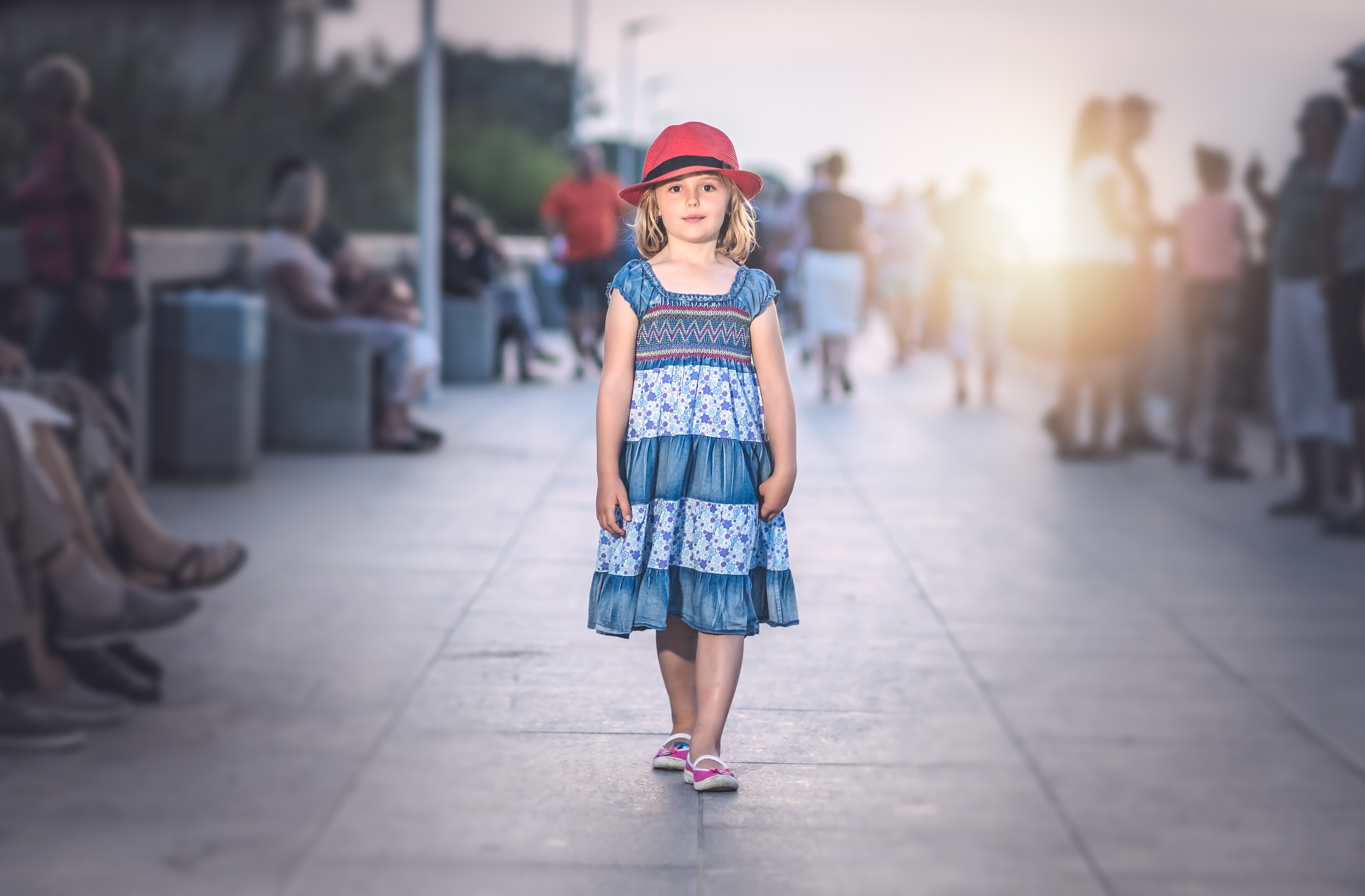 young girl in hat