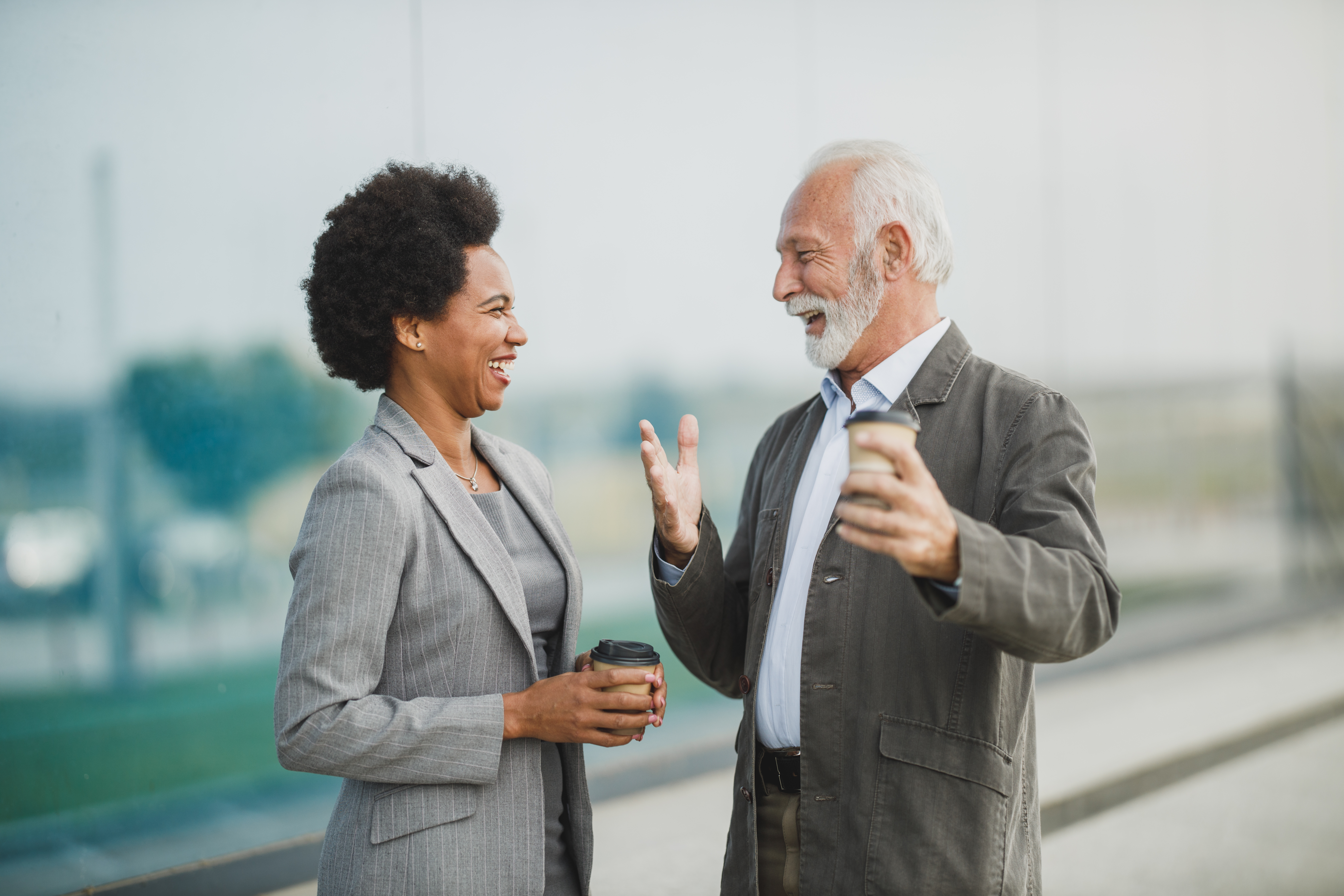 two people talking