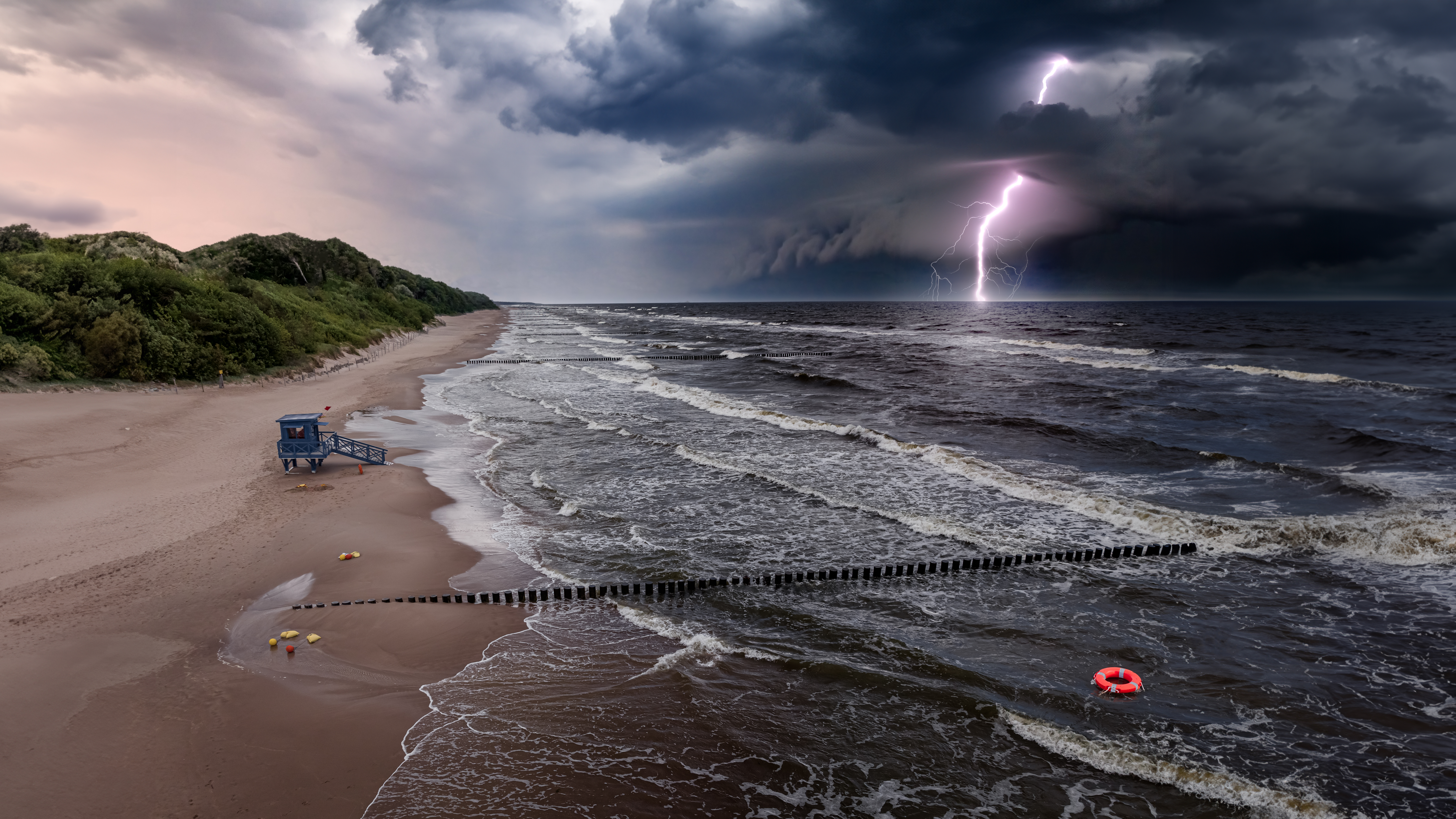 storm on beach storm on beach