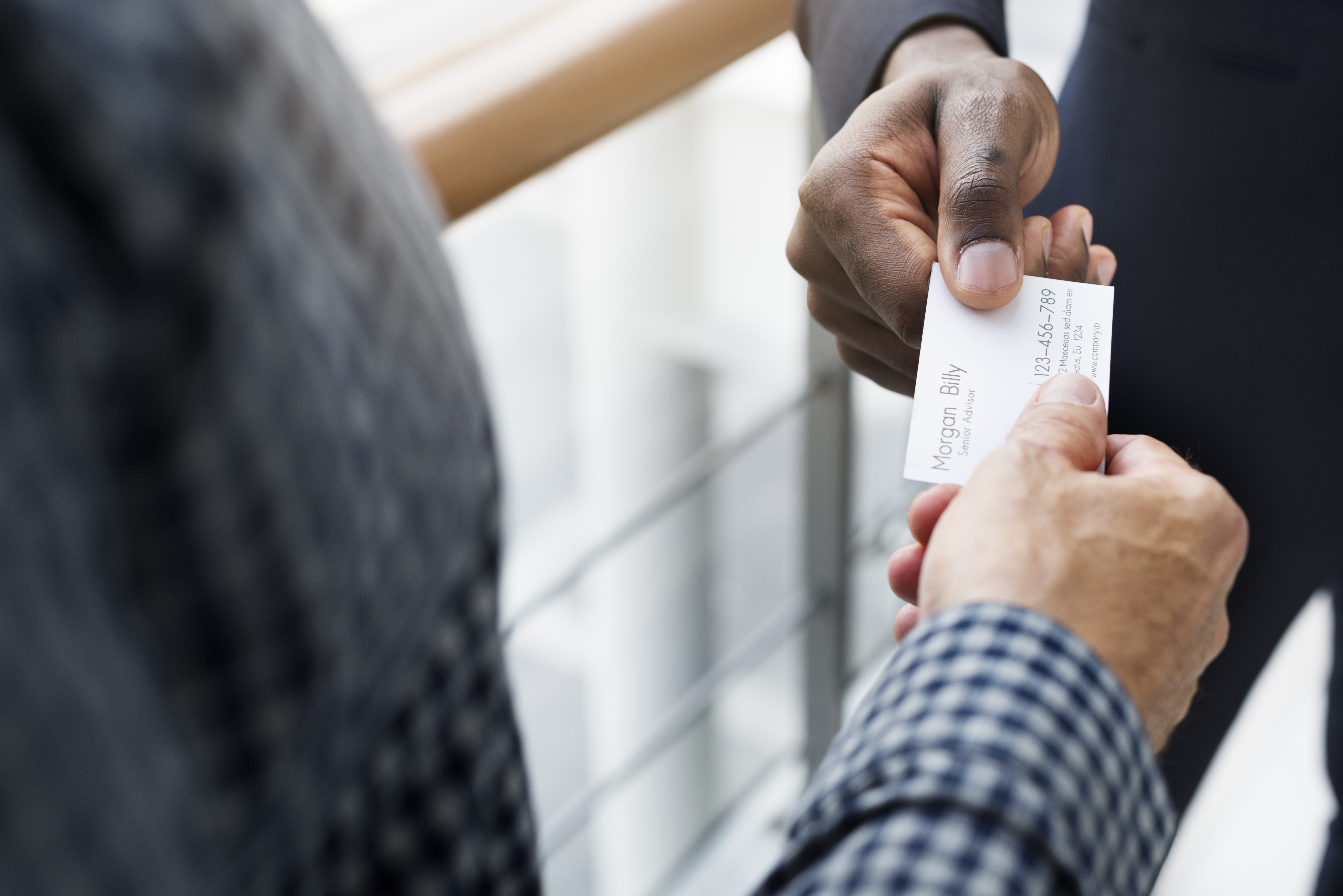 business card hand off