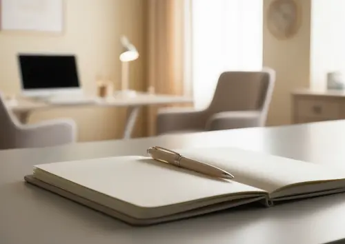 Calm workspace image representing steady next steps and resources