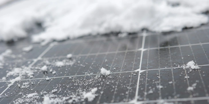 Snow covering solar panels