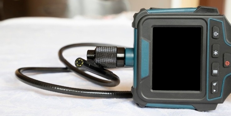 a close-up of an endoscope camera