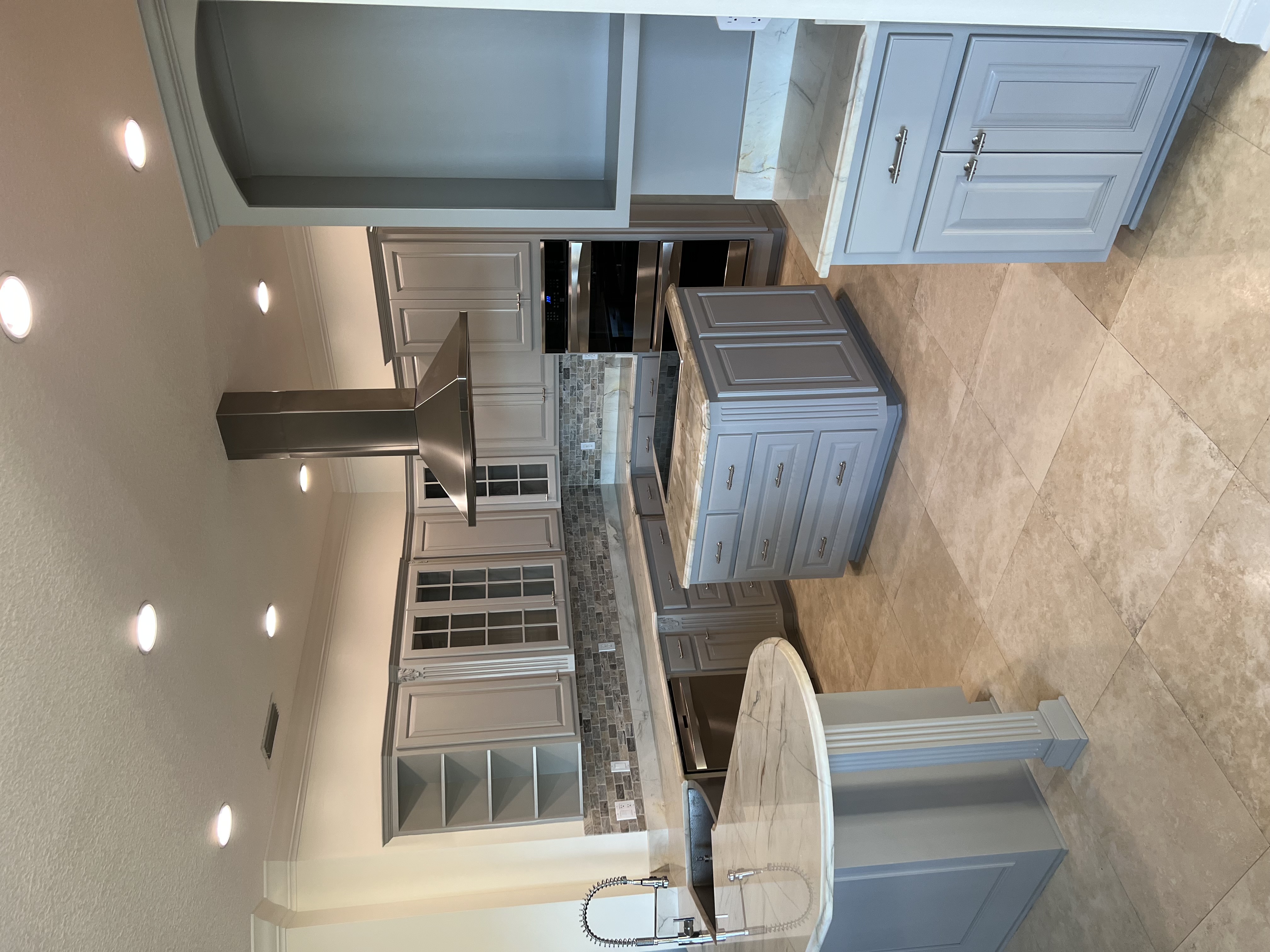 Grey Cabinet Refinishing