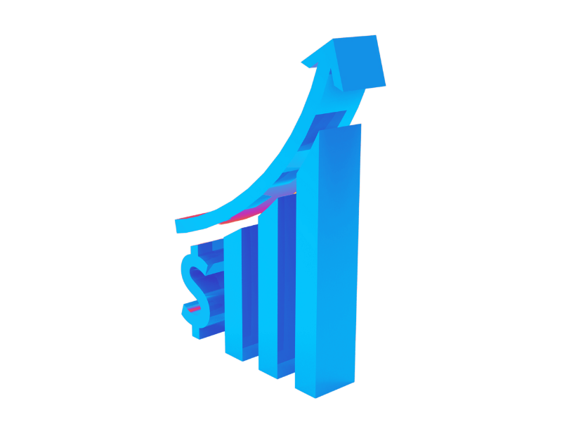 growth chart with increasing arrow to upper right growth chart with increasing arrow to upper right